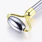 Масажер для обличчя Терагерцевий Камінь + Латунь, Сірий, метал: Золото, 142x56x18мм, 1 шт, фото 2