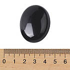 Масажер з Натурального Обсидіану, Овал, Чорний, 40x30x9мм, 1 шт, фото 3