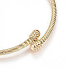 Браслет з Нержавіючої Сталі, Золото, Внутрішній діаметр 57мм, Товщина 3мм, Серце: 11x12x5мм, 1 шт, фото 2