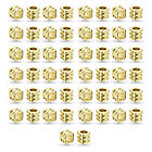 Намистини-Роздільники Латунь Рифлені Кубики Стійке Покриття, Золото, 2х2х2мм, Отвір 1.2мм, 50 шт, фото 2