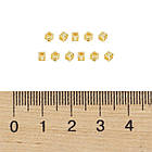 Намистини-Роздільники Латунь Рифлені Кубики Стійке Покриття, Золото, 2х2х2мм, Отвір 1.2мм, 50 шт, фото 4