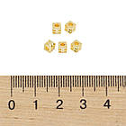 Намистини-Роздільники Латунь Рифлені Кубики, Золото, 3х3х3мм, Отвір 1.8мм, 50 шт, фото 5