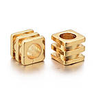 Намистини-Роздільники Латунь Рифлені Кубики, Золото, 3х3х3мм, Отвір 1.8мм, 50 шт, фото 6