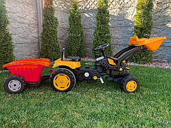 Екскаватор педальний з причепом та червоним ковшем Pilsan