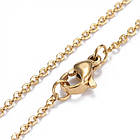 Набір Океан Ланцюжок з Кулоном і Сережки-гвоздики, Нерж. Сталь, Золото, 45см, 5 комплектів/набір, фото 4