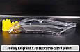 Скло фари Geely Emgrand X70 LED (2016-2019) дорест ліве, фото 3
