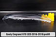 Скло фари Geely Emgrand X70 LED (2016-2019) дорест праве, фото 4