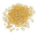 Колечка Одинарні Відкриті Залізні Овальні, Позолота 14К, 5.5x4.3x0.7мм, близько 1140шт/50г, фото 4