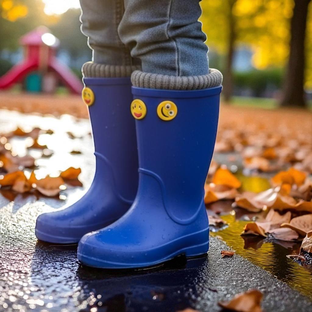 Детские резиновые сапожки с утепленной серединой на дождливую погоду, легкие для мальчика . РАЗМЕР: 22-25, фото 1