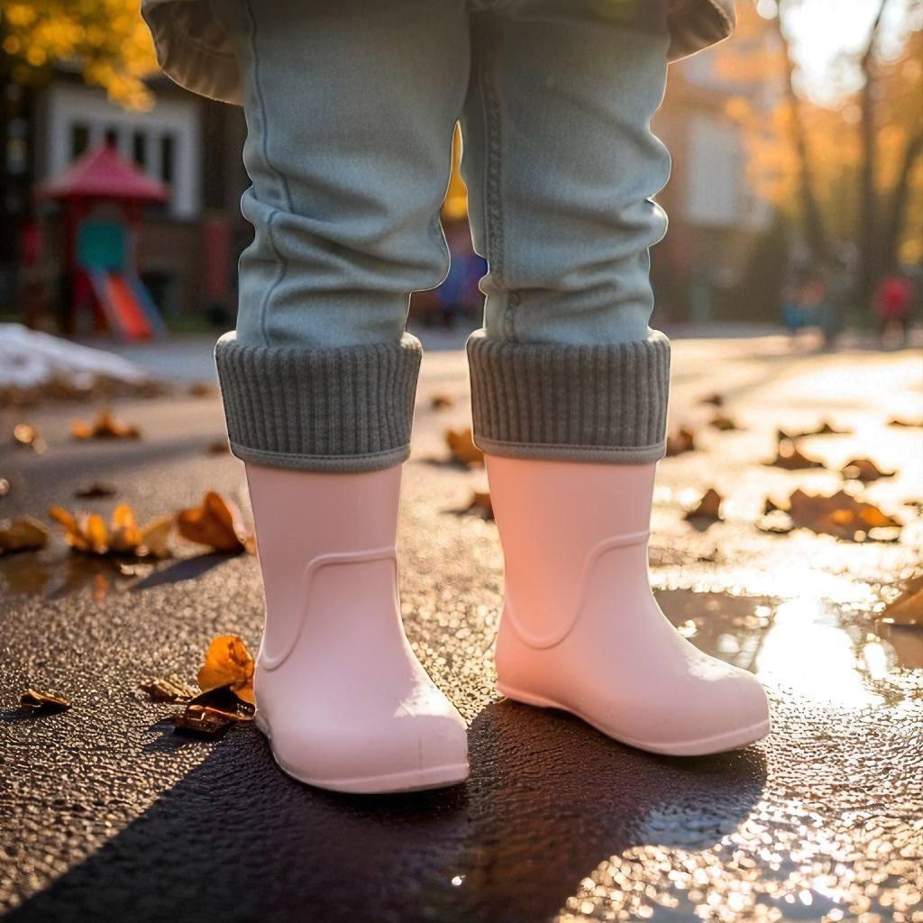 Детские резиновые сапожки с утепленной серединой на дождливую погоду, легкие для девочек . Розмір 22-29, фото 1