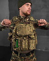 Плитоноска Asdag з Підсумками та системою Molle / Захисний жилет з функцією швидкого скидання піксель