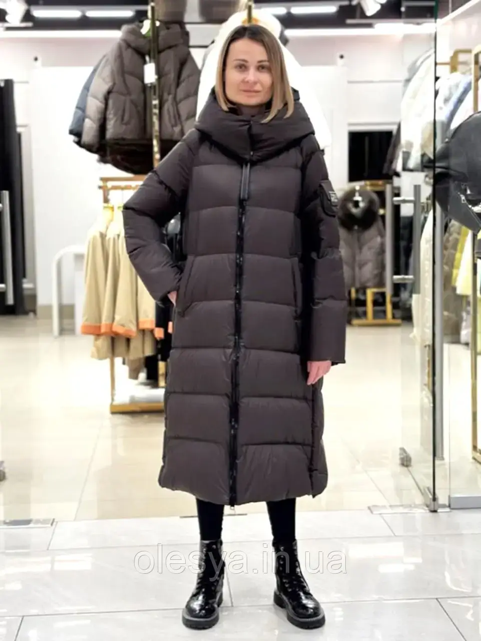 Пуховик жіночий Chanevia SEAL BROWN 25029, фото 1