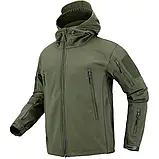 Чоловіча демісезонна куртка Soft Shell олива до –5 °C з кишенями, фото 4