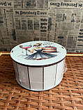 Подарунковий бокс з кришкою круглий середній, фото 3