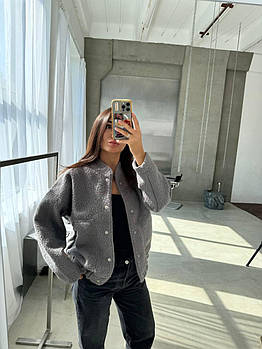 Бомбер жіночий трендовий з букле барашка (Норма)