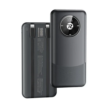 Павербанк Remax RPP-37 10000 mAh 22.5 W USB/Type-C зі швидким заряджанням і вбудованими кабелями Type-C/Lightning, фото 1