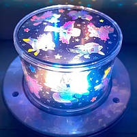 Нічник LY20033A розмір 13см, акумулятор, проектор, USB зарядне, в коробці, 14-14,5-14см, фото 5