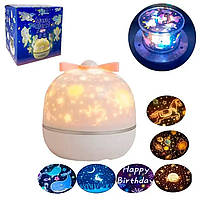 Нічник LY20033A розмір 13см, акумулятор, проектор, USB зарядне, в коробці, 14-14,5-14см, фото 8