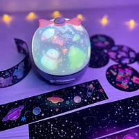 Нічник LY20033A розмір 13см, акумулятор, проектор, USB зарядне, в коробці, 14-14,5-14см, фото 7