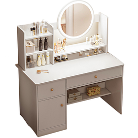 Макіяжний столик RIAS 182J з LED дзеркалом 128x80x40 см White (3_07258)