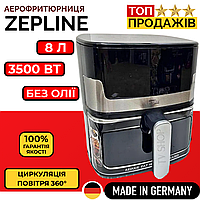 Мультипіч 8л Zepline Аерогриль потужністю 3500Вт Аерофритюрниця з сенсорним керуванням Універсальна фритюрниця безмасляна