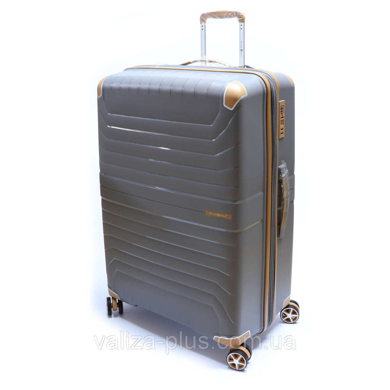 Пластикова велика валіза Snowball, 120 л, темно-сіра, фото 1