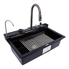 Кухонна мийка гранітна VALESO EVANORA 7546 чорна