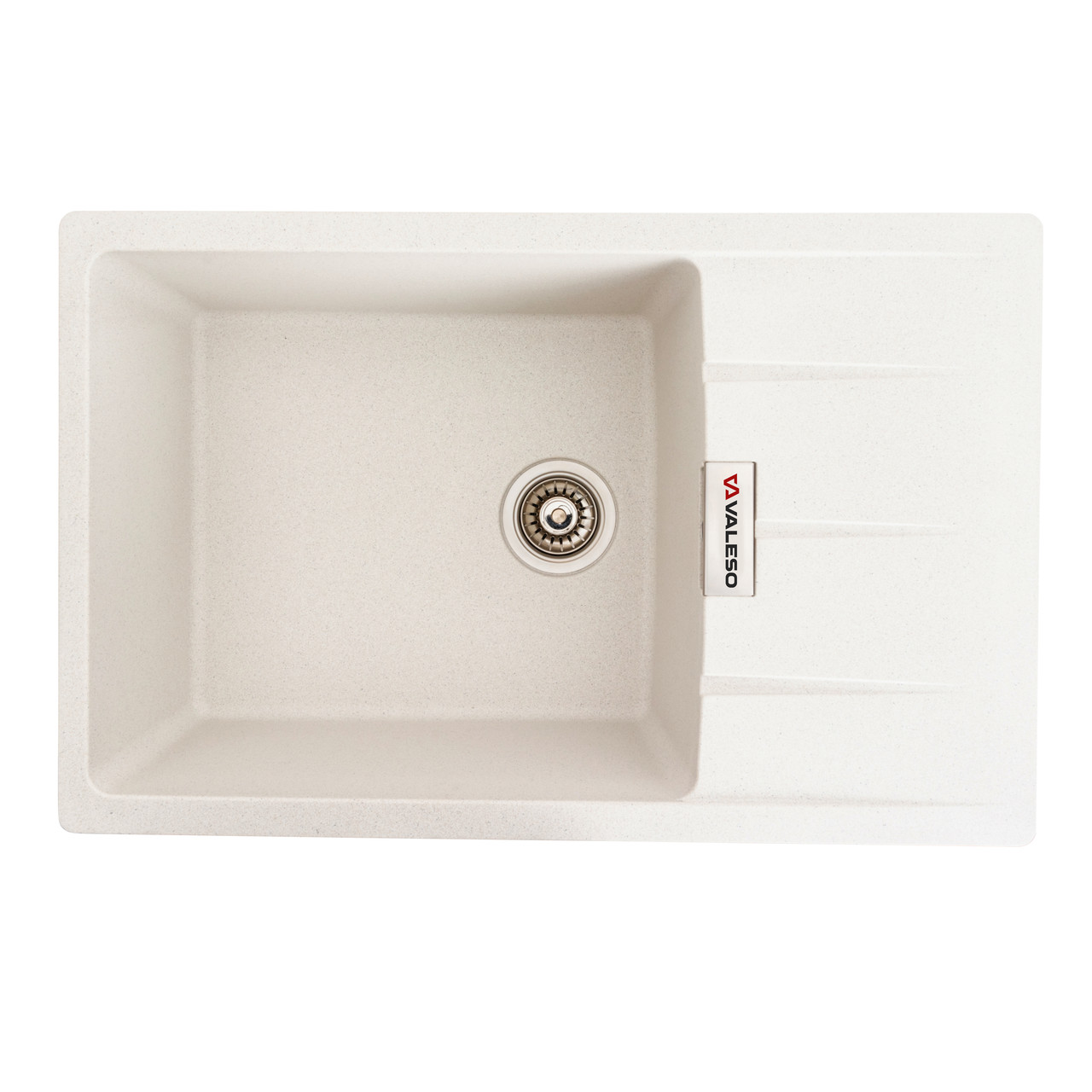 Гранитная мойка для кухни VALESO 7850 ROMA матовая (белый в точку), фото 1