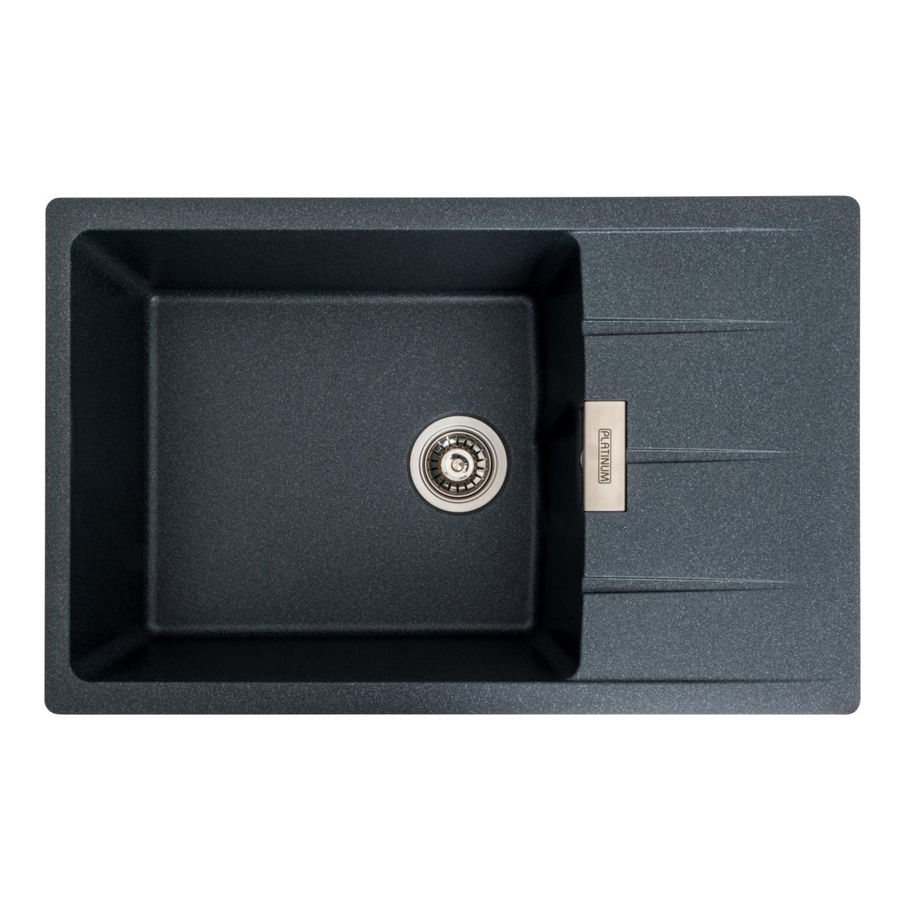 Гранитная мойка для кухни Platinum 7850 ROMA матовая (антрацит), фото 1
