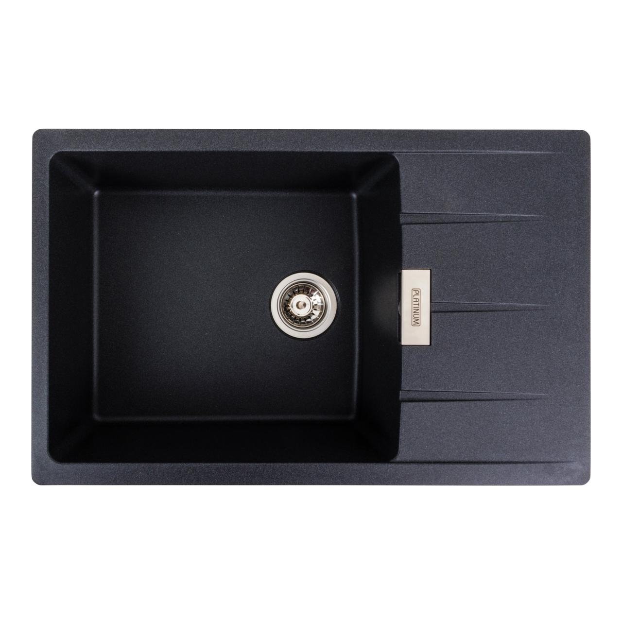 Гранитная мойка для кухни Platinum 7850 ROMA матовий Карбон, фото 1