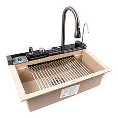 Кухонна мийка гранітна VALESO IRENA 6846 матова сафарі