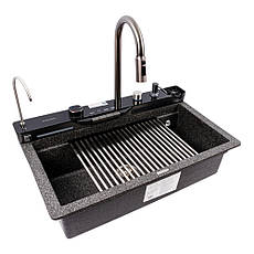 Кухонна мийка гранітна VALESO EVANORA 7546 матова графіт