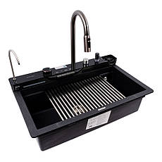 Кухонна мийка гранітна VALESO EVANORA 7546 матова карбон