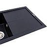 Гранитная мойка для кухни Platinum 7843 SOLID матовый Черный металлик, фото 3