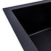 Гранитная мойка для кухни Platinum 7843 SOLID матовый Черный металлик, фото 4