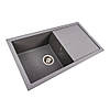 Гранитная мойка для кухни VALESO 7843 SOLID матовый Серый металлик, фото 2