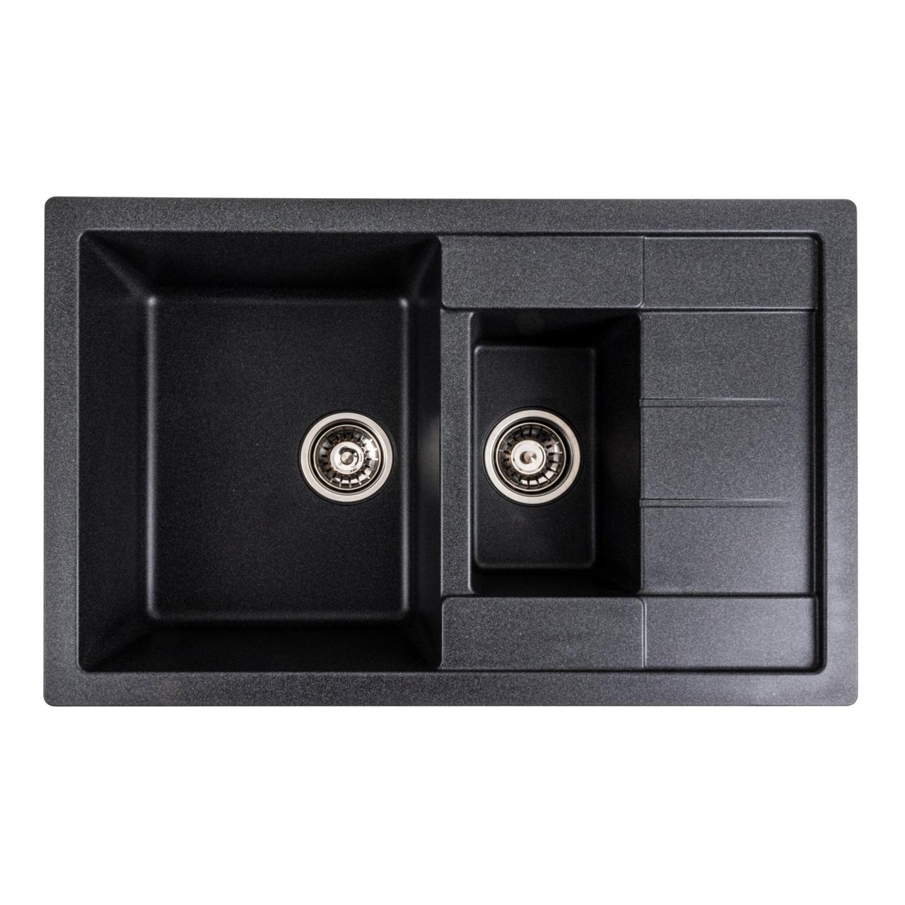 Гранитная мойка для кухни VALESO 7850W TOSKANA матовый Карбон, фото 1