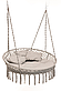 Велика кругла гойдалка підвісна 140 см із подушкою WCG Велике кругле плетене крісло із м’якою подушкою Сірий, фото 4