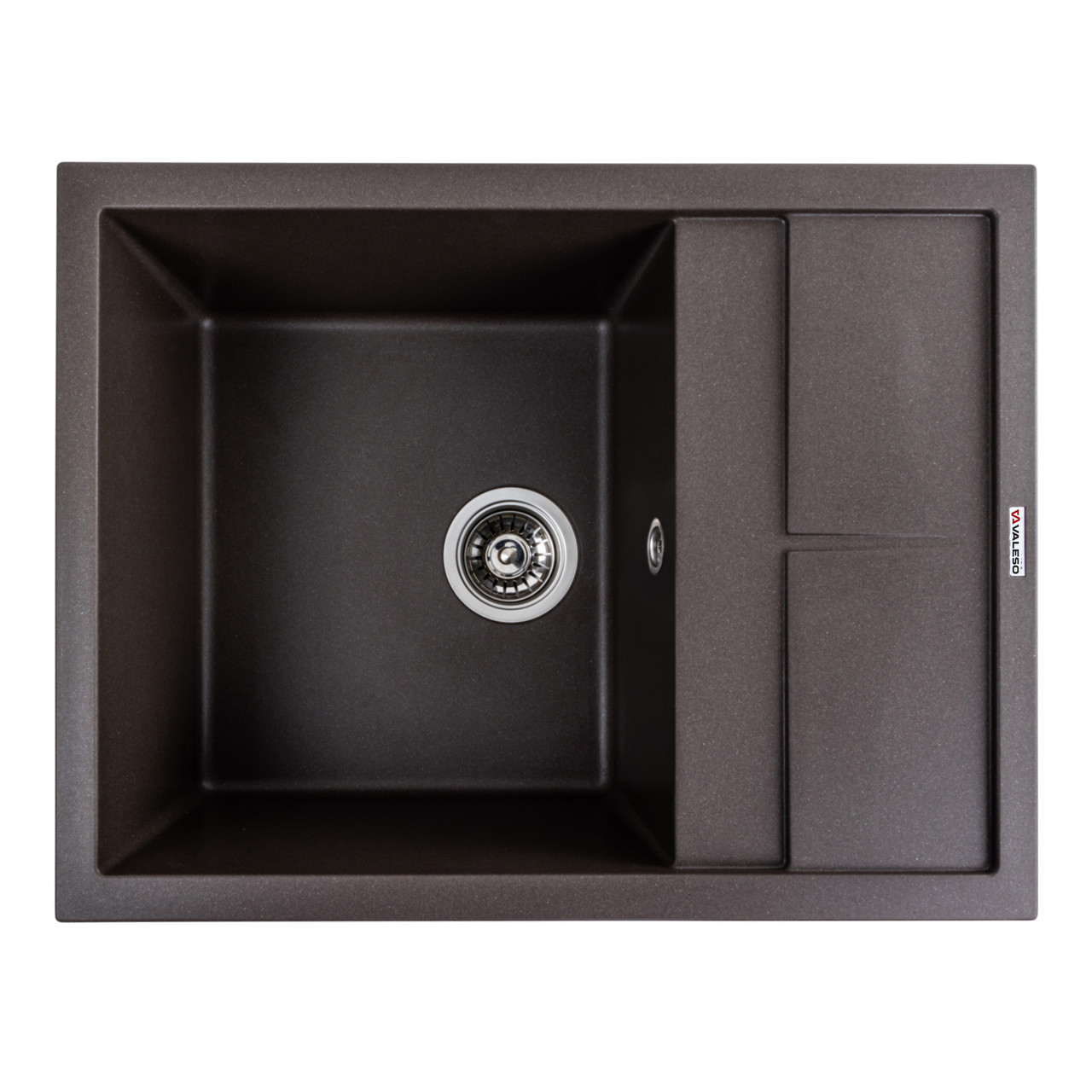 Гранитная мойка для кухни VALESO 6550 LOTOS матовая Темная скала, фото 1