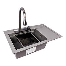 Кухонна мийка гранітна VALESO ATRUM 7950 сірий мусон