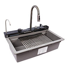 Кухонна мийка гранітна VALESO EVANORA 7546 сірий мусон