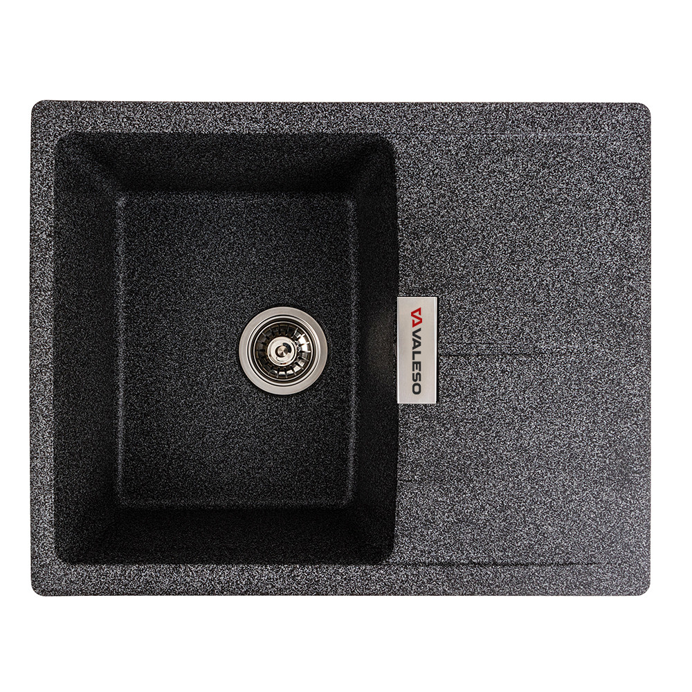 Гранитная мойка для кухни VALESO 6250 ZIRKONE матовый Графит, фото 1