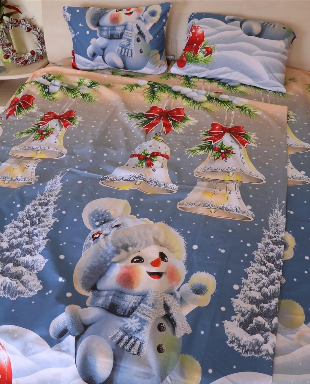 Новорічний комплект постільної білизни Новорічний дзвоник Півтораспальний