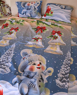 Новорічний комплект постільної білизни Новорічний дзвоник Півтораспальний, фото 1