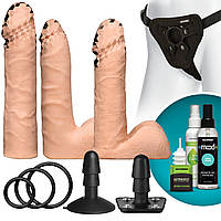 Набір для страпону Doc Johnson Vac-U-Lock Dual Density UltraSKYN Set, діаметр 3х4,5см
