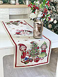 Доріжка раннер на стіл Новорічна 45х180 см., гобелен GINGER, фото 3