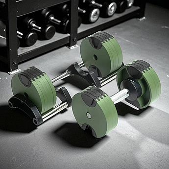 Регульована гантеля сталева розбірна WCG 24 кг з 12 рівнями регулювання ваги 2-24 кг для силових тренувань