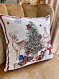 Декоративна наволочка Новорічна 45х45 см, гобелен GINGER, фото 2