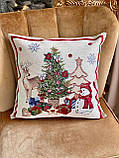 Декоративна наволочка Новорічна 45х45 см, гобелен GINGER, фото 4