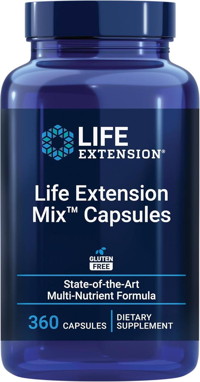Life Extension Mix / Комплекс вітамінів, мінералів, екстракти овочів, фруктів і рослин 360 капсул